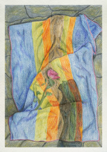 Ein vielschichtiges Bild mit Farbstift