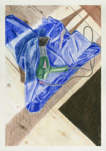 Ein vielschichtiges Bild mit Farbstift